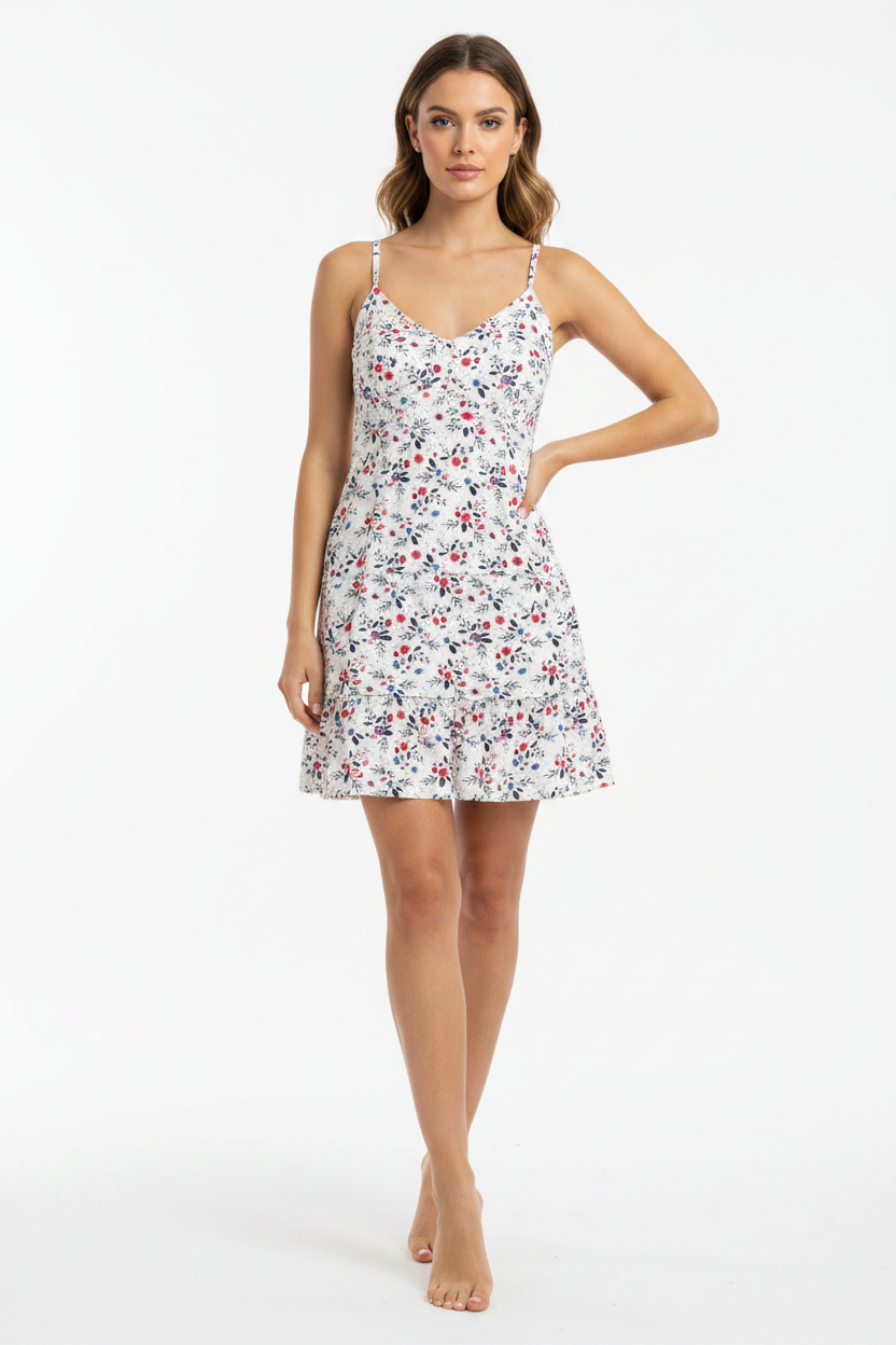 LuLaRoe Amanda • Tiered Tank Top Dress • Red White Blue Ditsy Floral