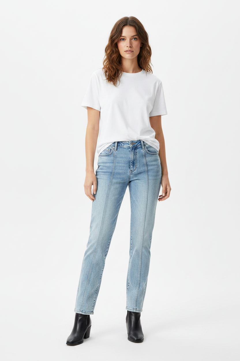 LuLaRoe Straight Leg Seamed Denim • Ibiza • Light Blue Wash