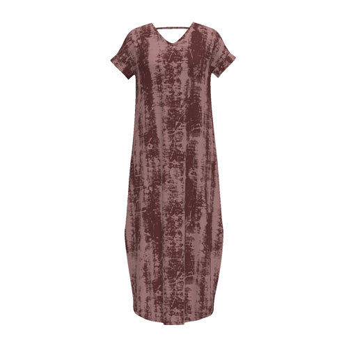 LuLaRoe Macy • Maxi Dress • Double V-Neck • Split Hem • Burgundy Grunge Texture