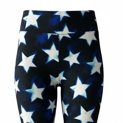 LuLaRoe Buttery Soft Leggings • Black Blue White Stars