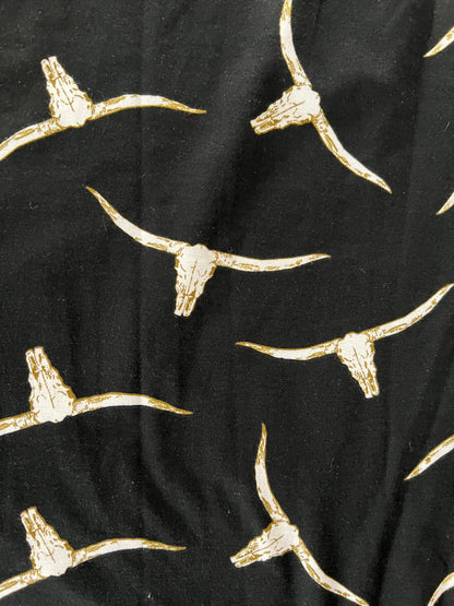 LuLaRoe Carly • High Low Hemline Swing Dress • Longhorn Skull