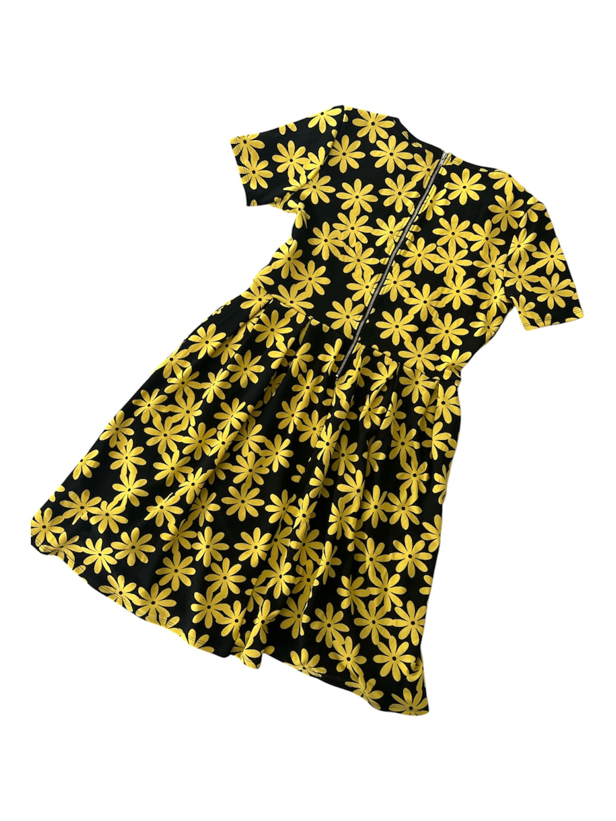 LuLaRoe • Amelia Fit-and-Flare Dress • Rare Black and Yellow Daisy Print