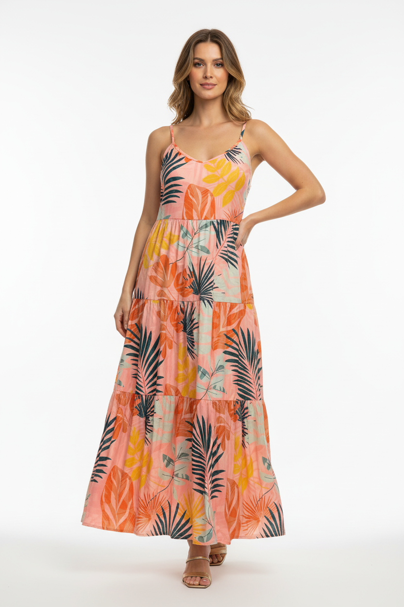 Resort Wear • Carina Tiered Maxi Dress • Swimsuit Coverup