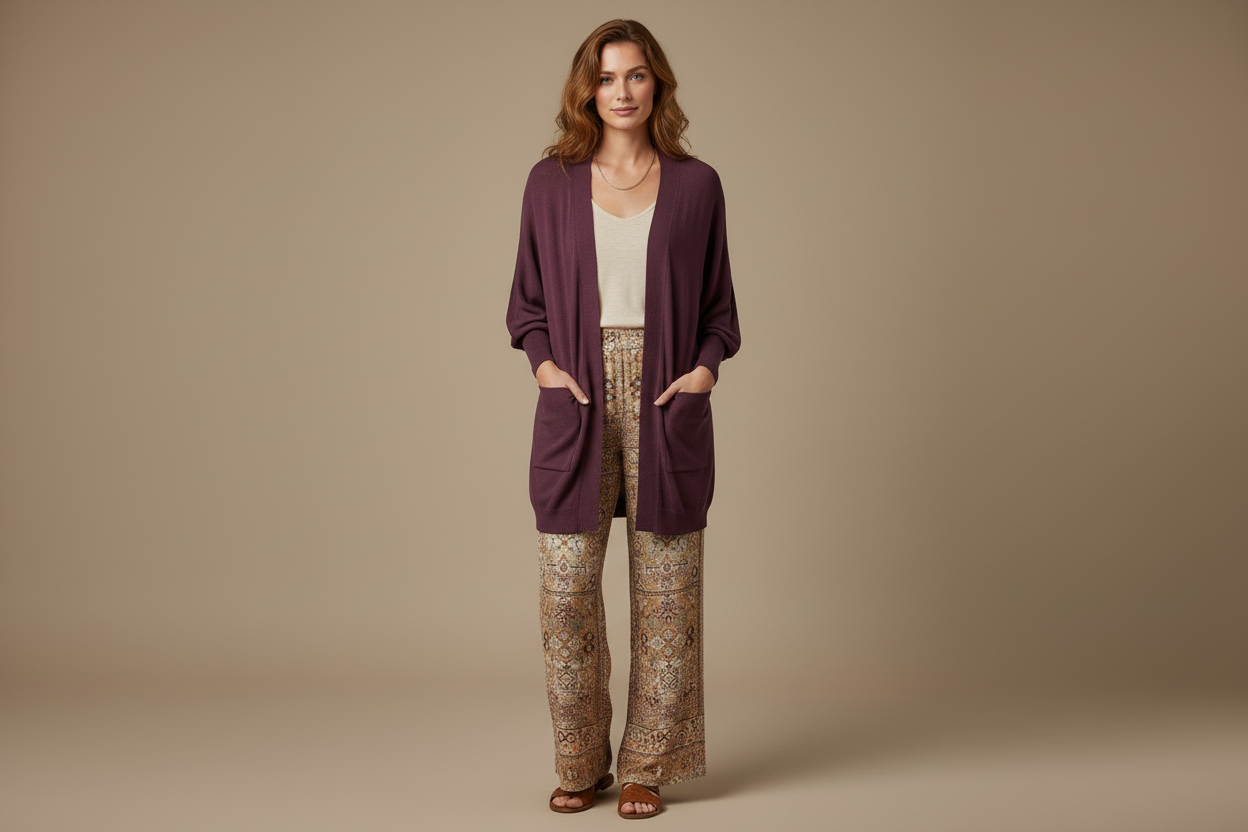 LuLaRoe Kennedy • Mixed Media • Batwing Sleeve Cardigan  • Magenta