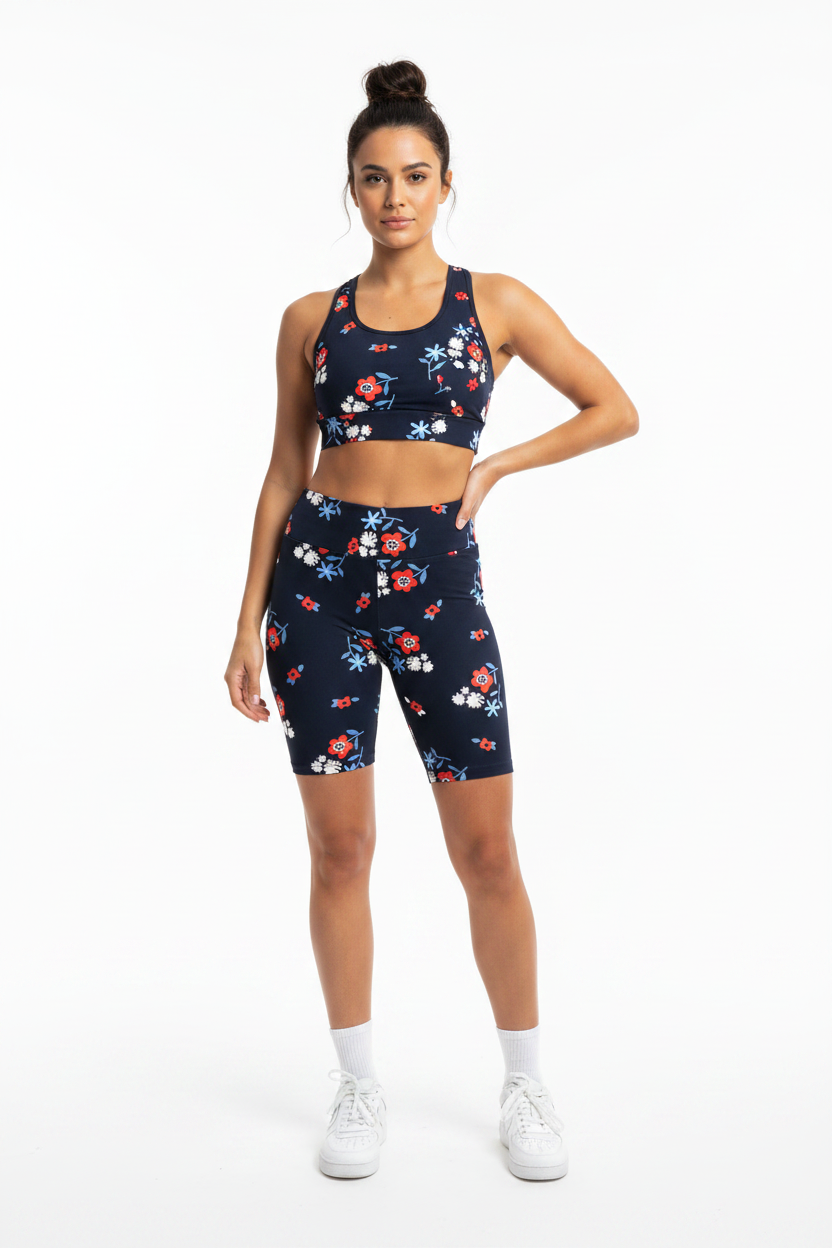 LuLaRoe Biker Shorts • Navy Ditsy Floral