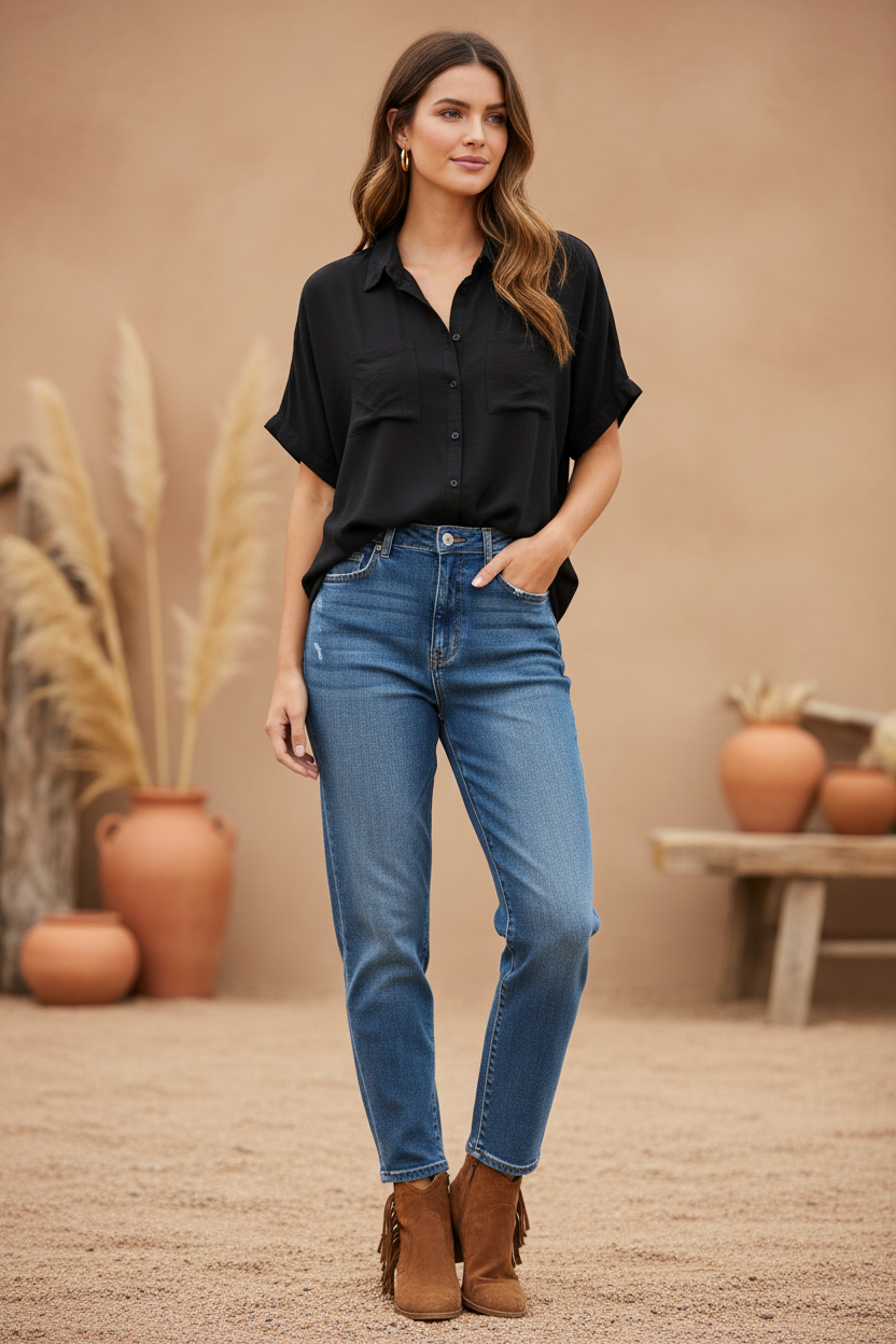 LuLaRoe Amy • Dolman Sleeve Top • Solid Black
