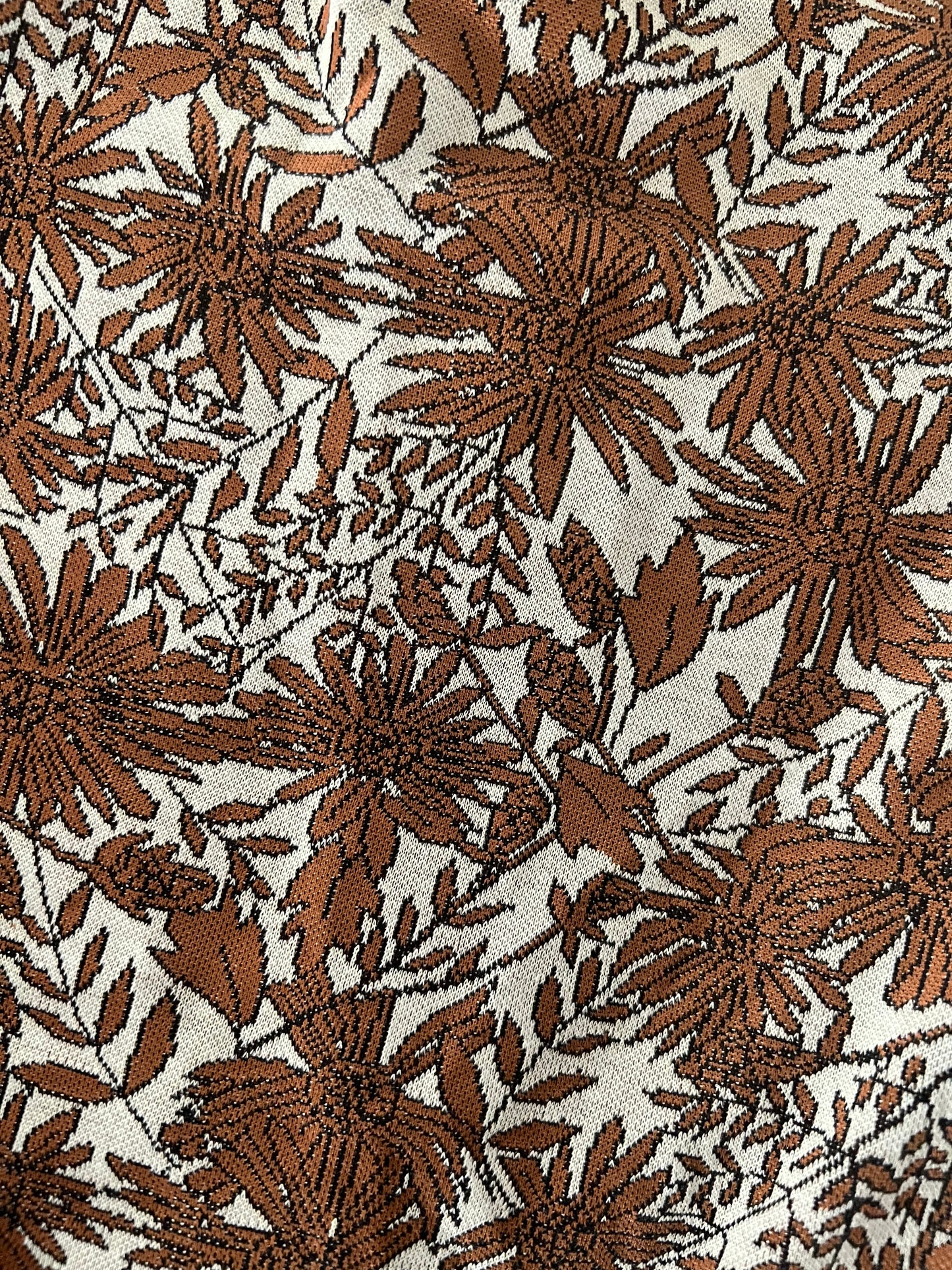 LuLaRoe • Amelia Fit-and-Flare Dress • Rare Print • Vintage • Jacquard Fabric • Golden Brown and Cream Floral