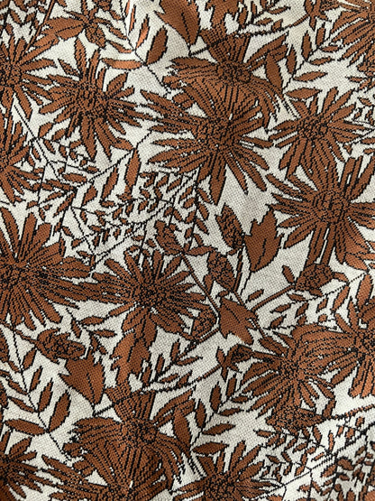 LuLaRoe • Amelia Fit-and-Flare Dress • Rare Print • Vintage • Jacquard Fabric • Golden Brown and Cream Floral