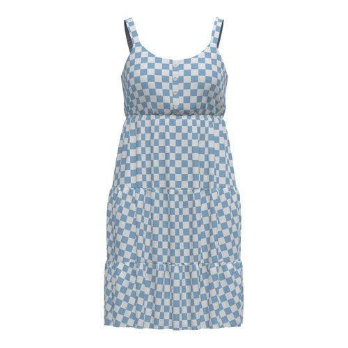 LuLaRoe Amanda • Tiered Tank Top Dress • Blue White Check