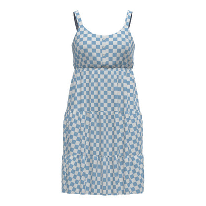 LuLaRoe Amanda • Tiered Tank Top Dress • Blue White Check