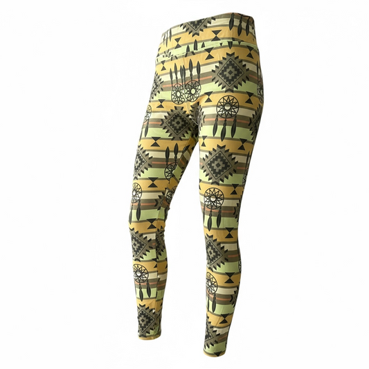LuLaRoe Buttery Soft Leggings • Desert Sage Dream Catcher Print
