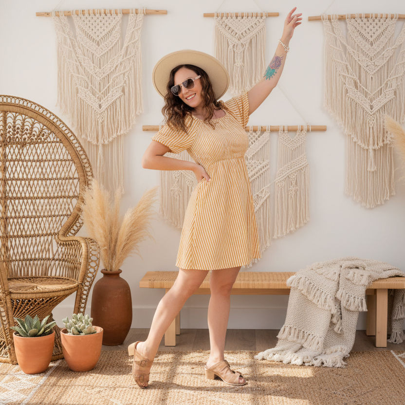 LuLaRoe Alina Babydoll Nap Dress • Smocked Bodice • Bubble Sleeves