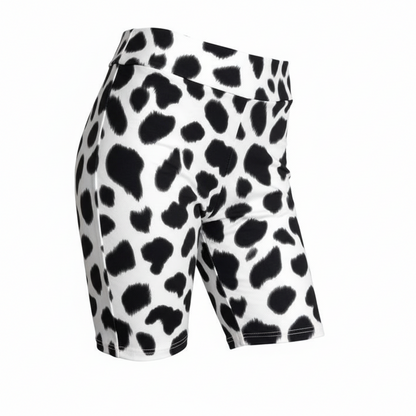 LuLaRoe Biker Shorts • White Black Cow Print