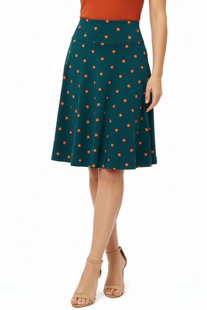 LuLaRoe Azure • A-Line Skirt • Teal Polka Dot