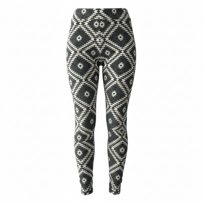 LuLaRoe Buttery Soft Leggings • Gray White Geo Print