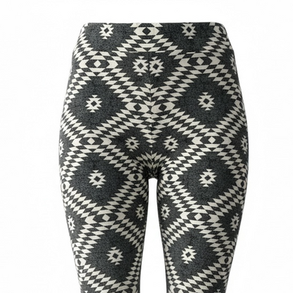 LuLaRoe Buttery Soft Leggings • Gray White Geo Print