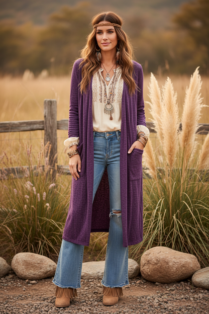 Vintage LuLaRoe - Sarah Cardigan - Solid Purple