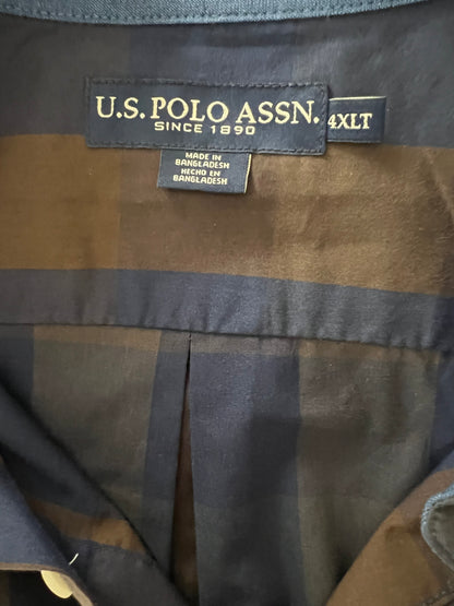 U.S. Polo Assn. Navy and Brown Plaid Shirt