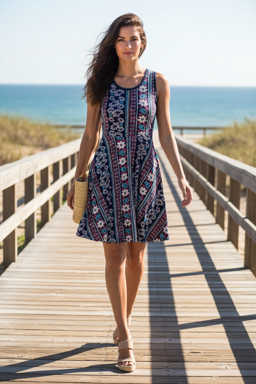 LuLaRoe Nicki • A-Line • Sleeveless • Fit and Flare Dress • Boho Print