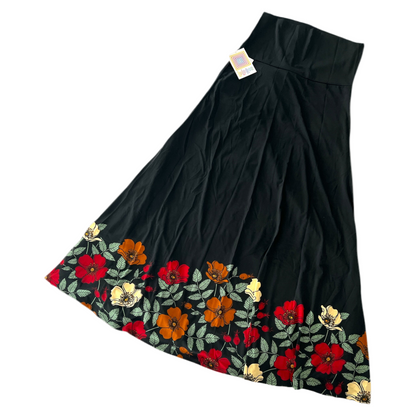 Vintage LuLaRoe Maxi Skirt - Black and Red Floral
