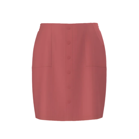 LuLaRoe Addie Medium Wale Corduroy Skirt • Solid Mineral Red