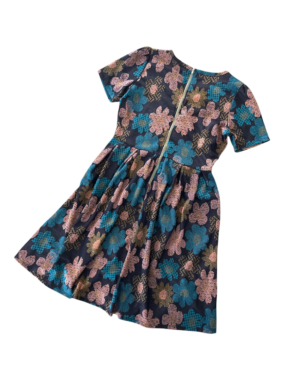 LuLaRoe • Amelia Fit-and-Flare Dress • Rare Print • Vintage • Pink Blue Floral Print