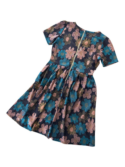 LuLaRoe • Amelia Fit-and-Flare Dress • Rare Print • Vintage • Pink Blue Floral Print