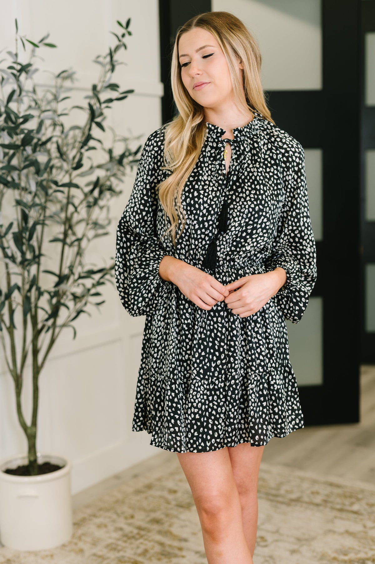 A Cheeky Little Time • Tiered Dress in Black