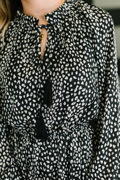 A Cheeky Little Time • Tiered Dress in Black