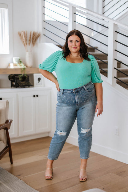 Judy Blue • Reese Rhinestone Slim Fit Jeans