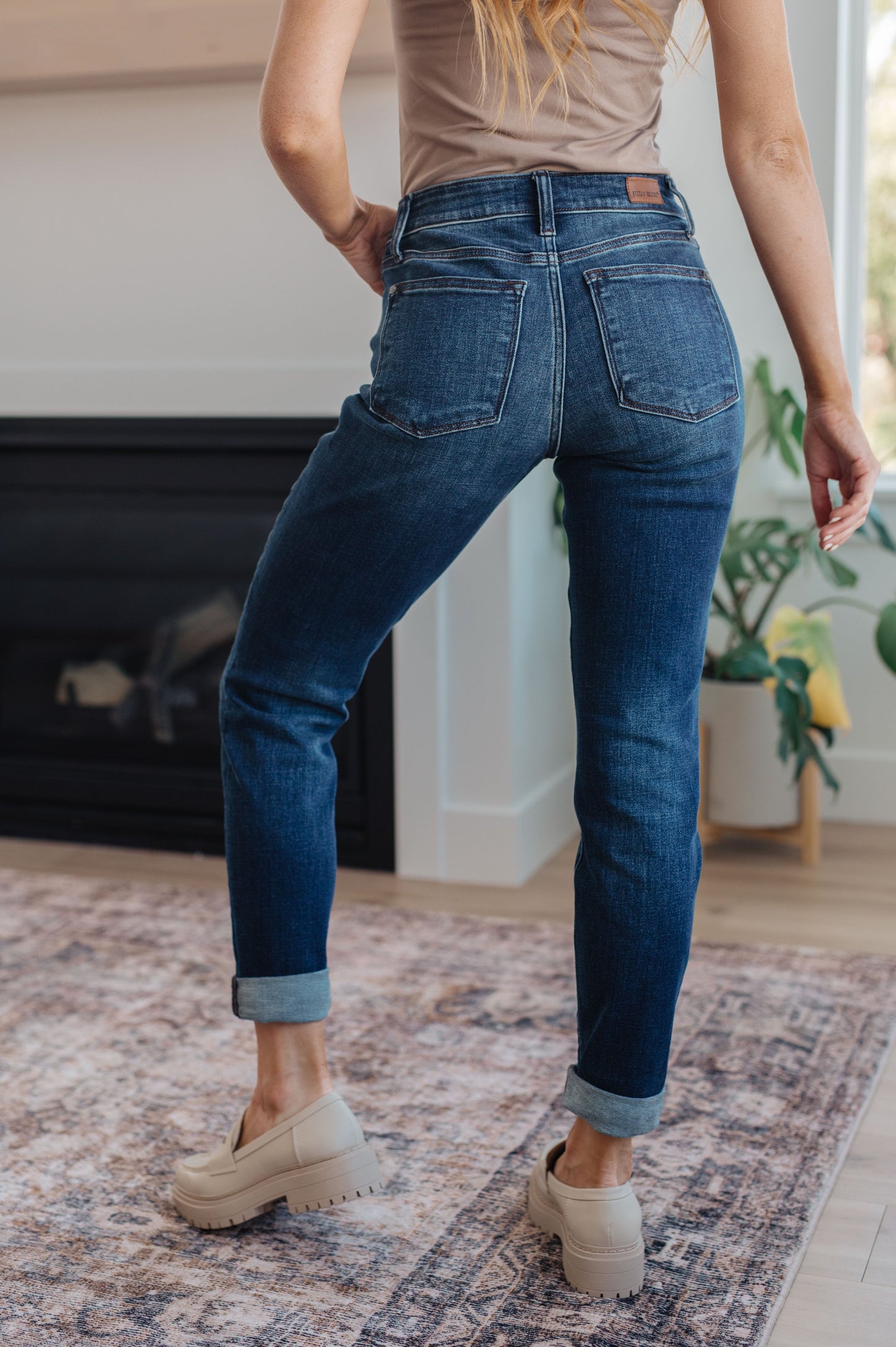 Judy Blue • Amber • Cuffed Slim Fit Dark Wash Jeans