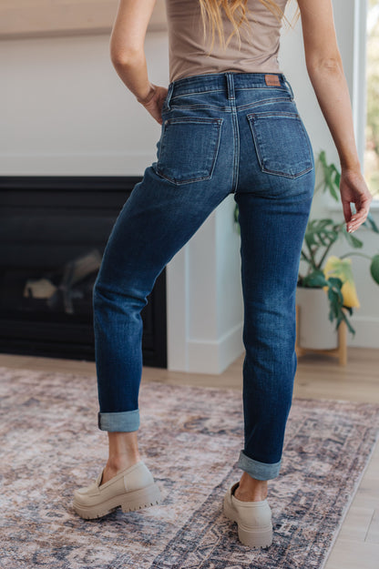 Judy Blue • Amber • Cuffed Slim Fit Dark Wash Jeans