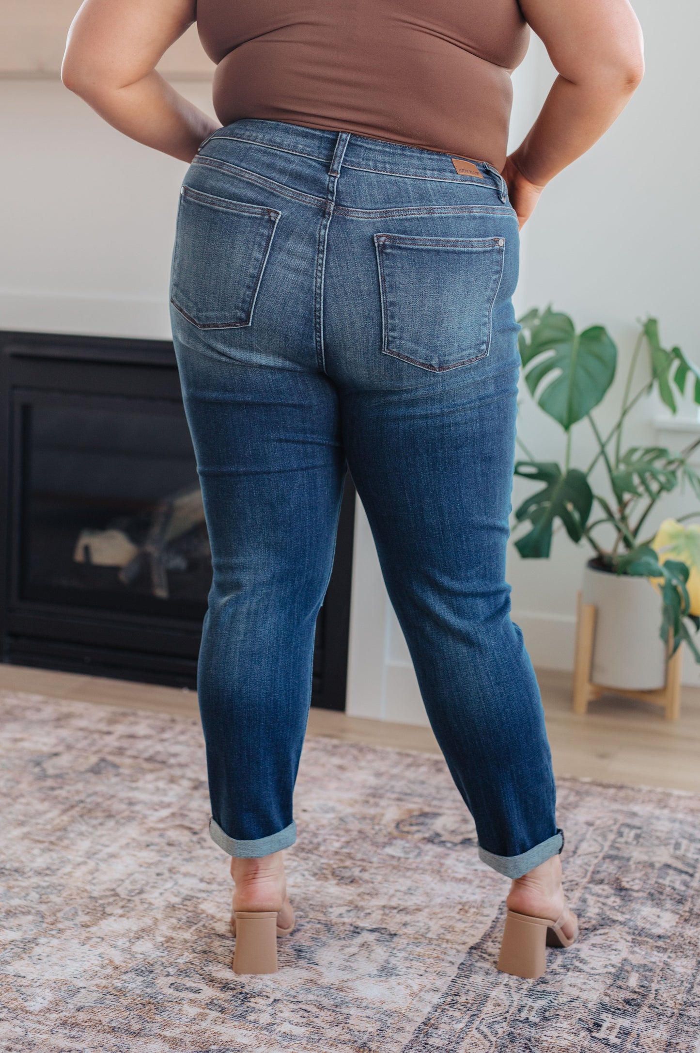 Judy Blue • Amber • Cuffed Slim Fit Dark Wash Jeans