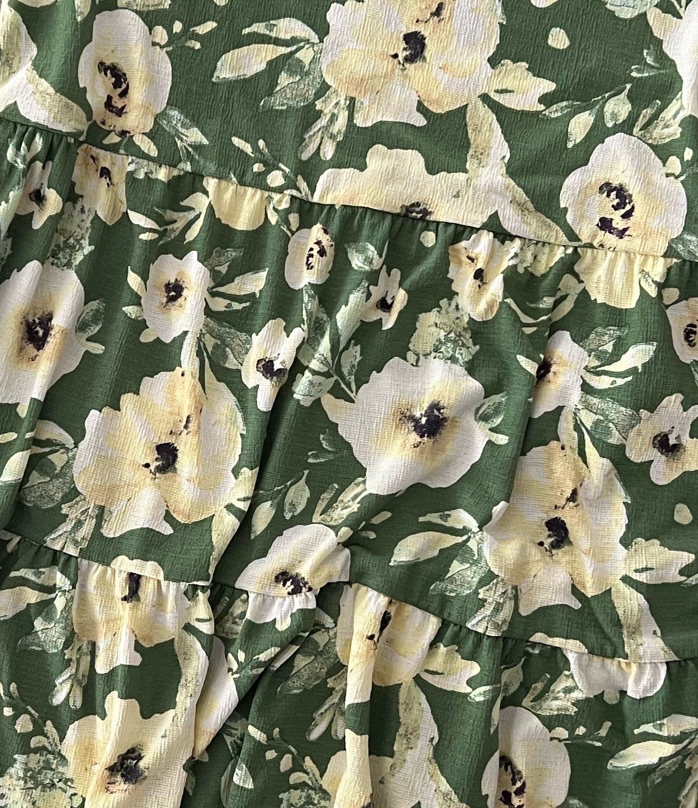 NWOT • Rare • LuLaRoe Ariel Tiered Dress • Side Seam Pockets • Green Floral