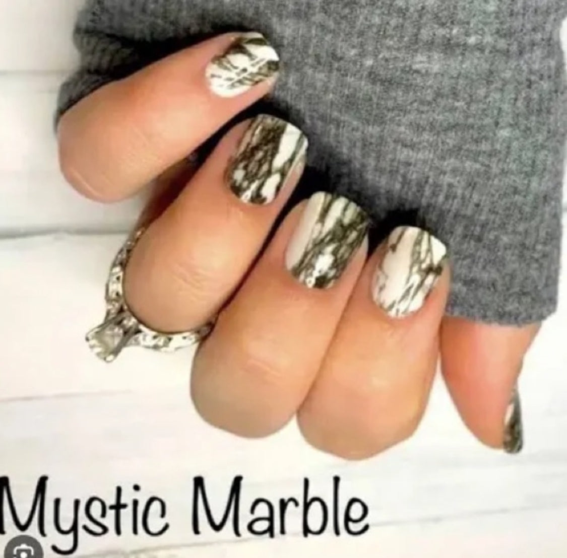 Black and white marble nail strips. Color Street. 