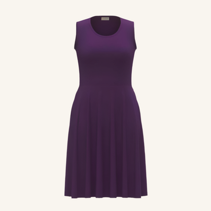 LuLaRoe Nicki • A-Line • Sleeveless • Fit and Flare Dress • Solid Purple
