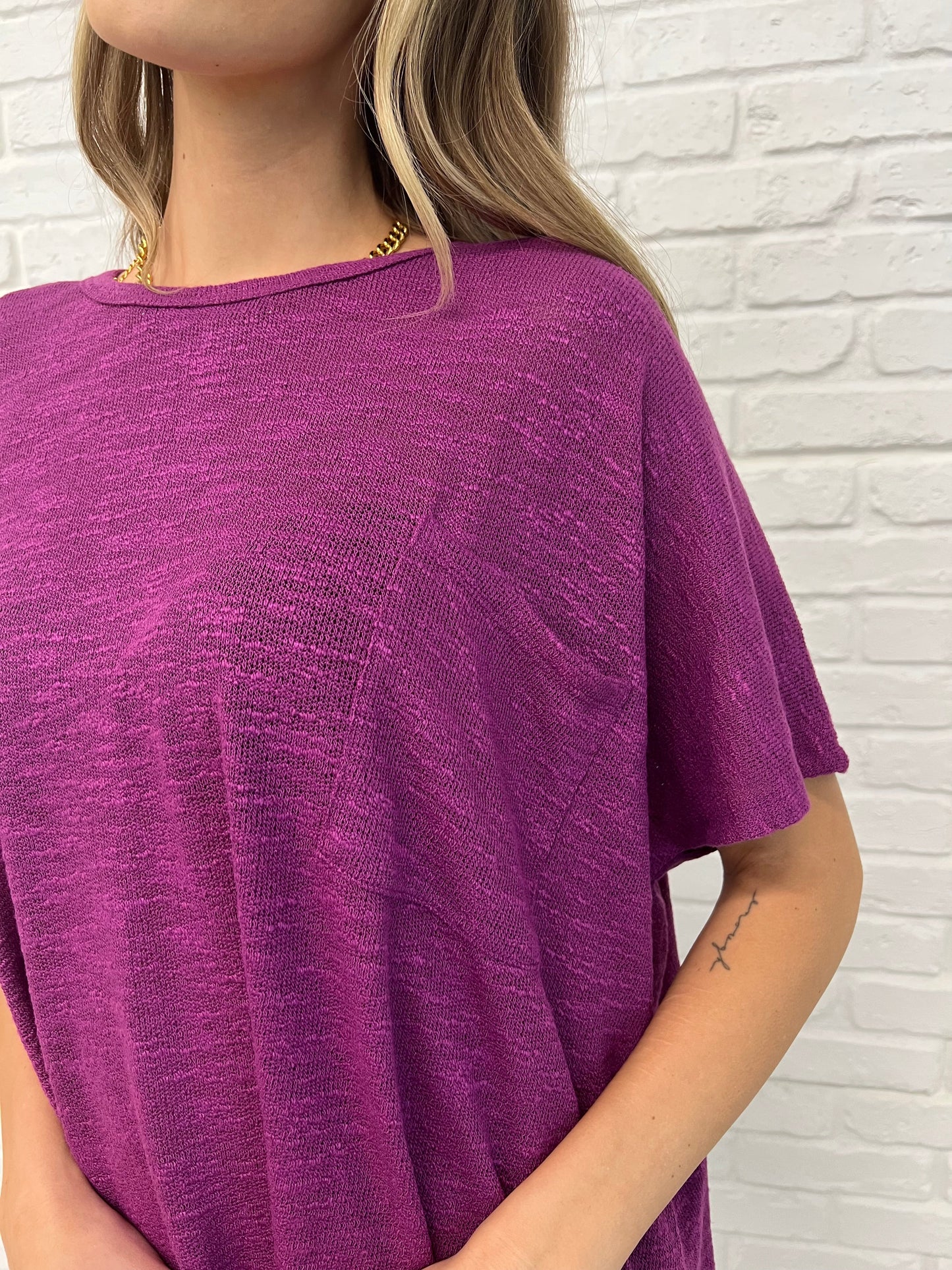 Zenana • Basically Flowing Dolman Sleeve Top in Light Plum