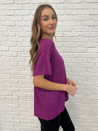 Zenana • Basically Flowing Dolman Sleeve Top in Light Plum