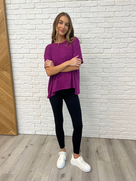 Zenana • Basically Flowing Dolman Sleeve Top in Light Plum