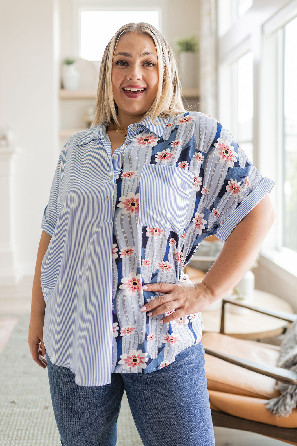 Jodifl • Best Of Both Worlds Button Down Top