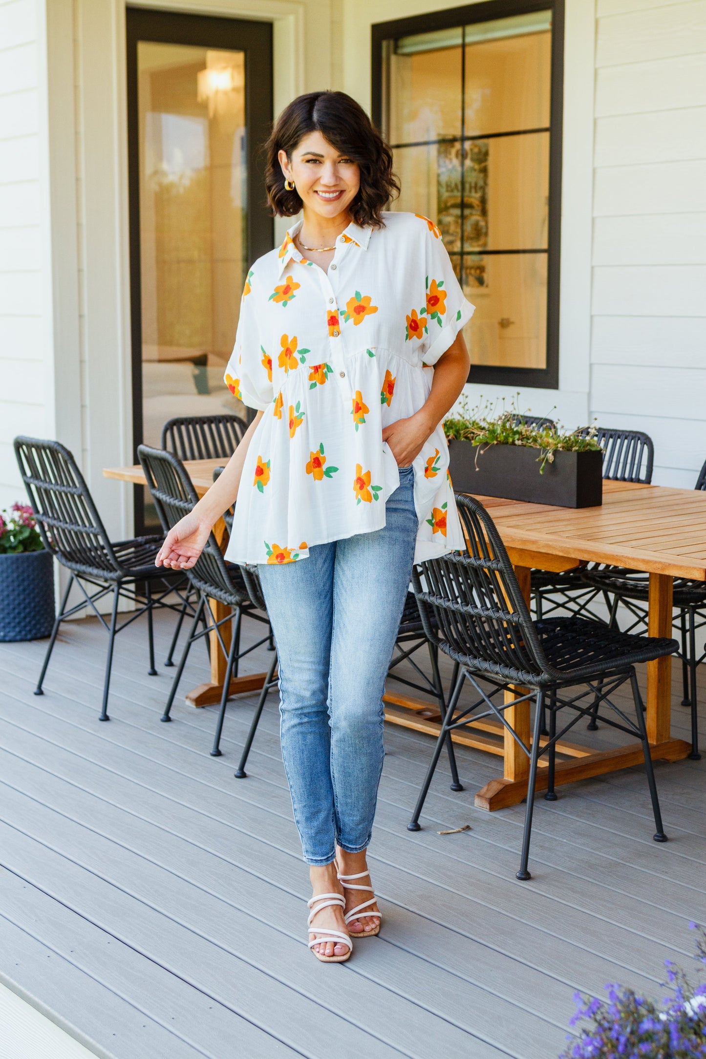 Jodifl • Blissed Out Button Up Babydoll Tunic