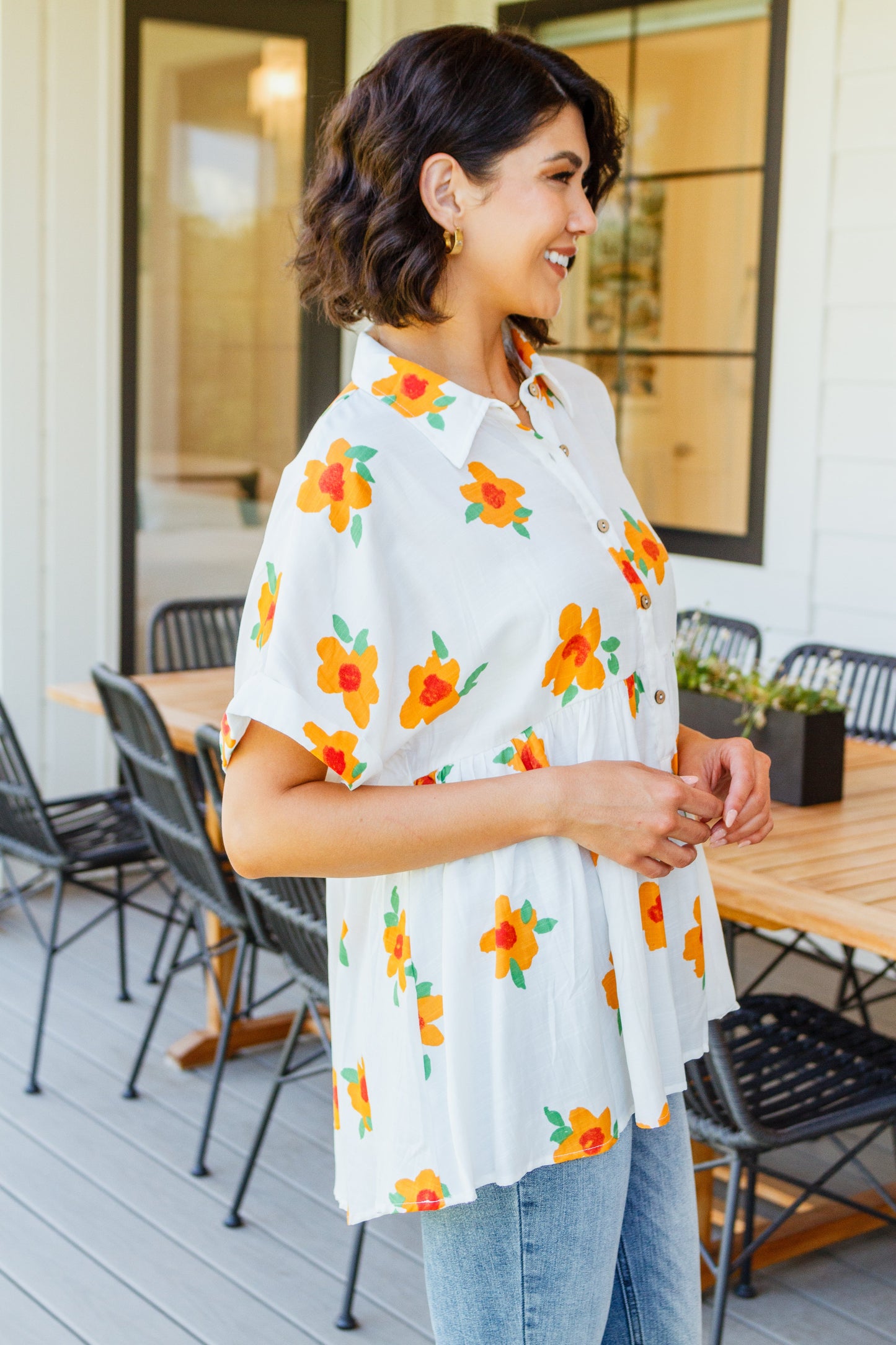 Jodifl • Blissed Out Button Up Babydoll Tunic