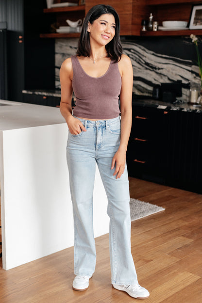 Judy Blue • Brooke • High Rise Control Top Vintage Wash Straight Jeans