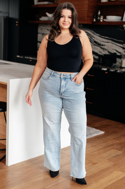 Judy Blue • Brooke • High Rise Control Top Vintage Wash Straight Jeans