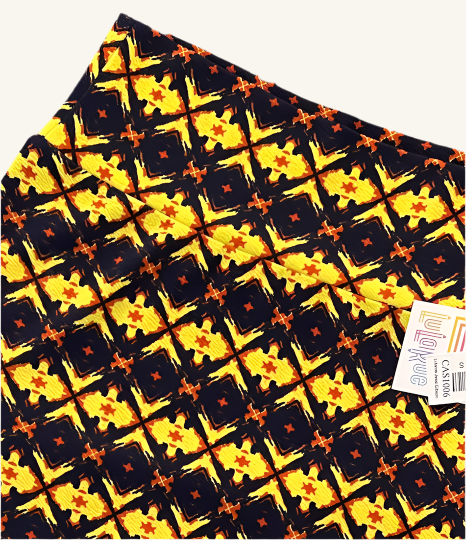 LuLaRoe Cassie Pencil Skirt • Yellow Black Multi