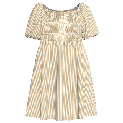 LuLaRoe Alina Babydoll Nap Dress • Smocked Bodice • Bubble Sleeves