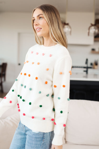Jodifl • Candy Buttons Pom Detail Sweater