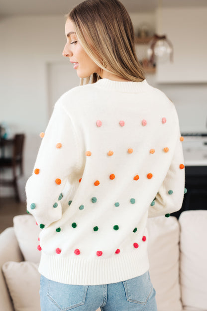 Jodifl • Candy Buttons Pom Detail Sweater