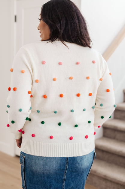 Jodifl • Candy Buttons Pom Detail Sweater