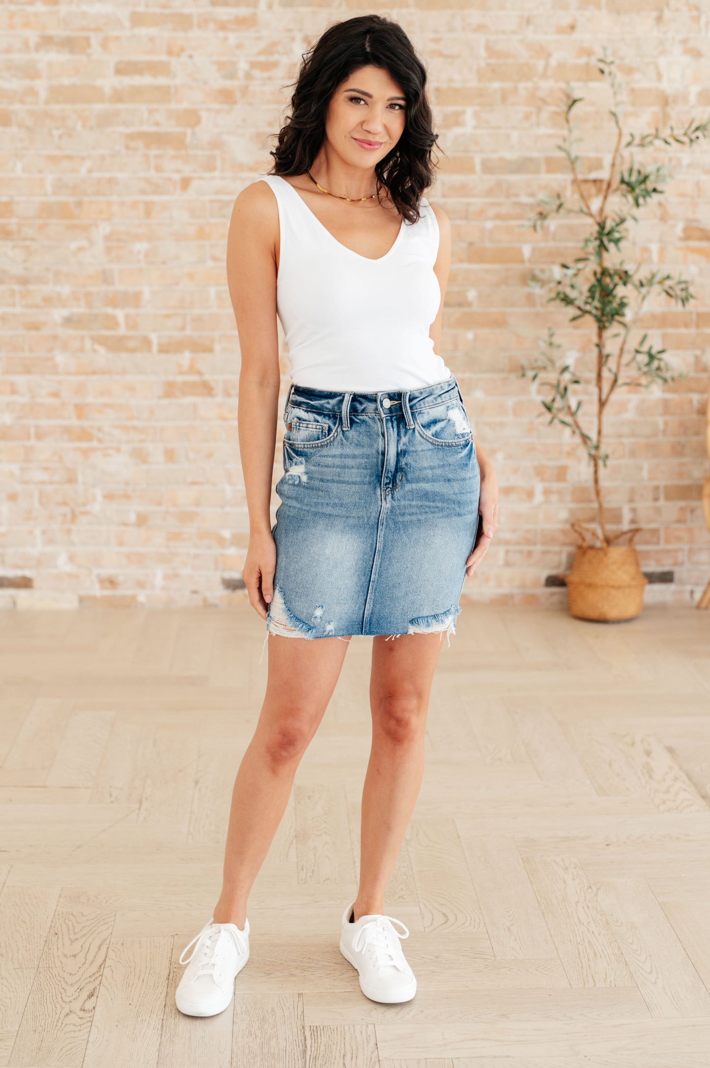 Judy Blue • Carol • High Rise Rigid Magic Denim Skirt